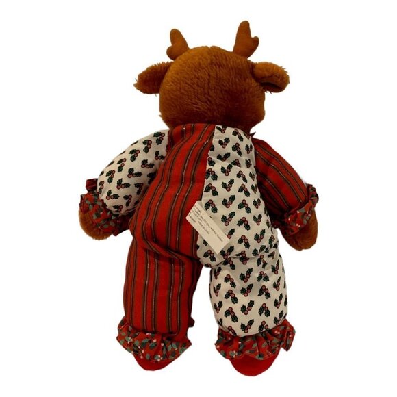Vintage Christmas Reindeer Plush 12 Inch Stuffed Animal Toy Brown - Picture 2 of 9